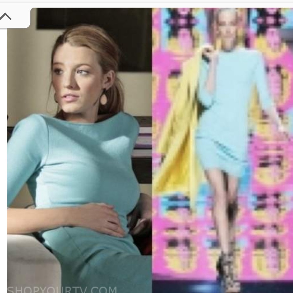 RARE Blumarine Aqua Dress ASO Serena Van Der Woodsen.